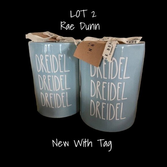 Rae Dunn Candle Dreidel Hanukkah Sugar Cookie Scent 13.2 ounce each Lot 2 New - Picture 1 of 4